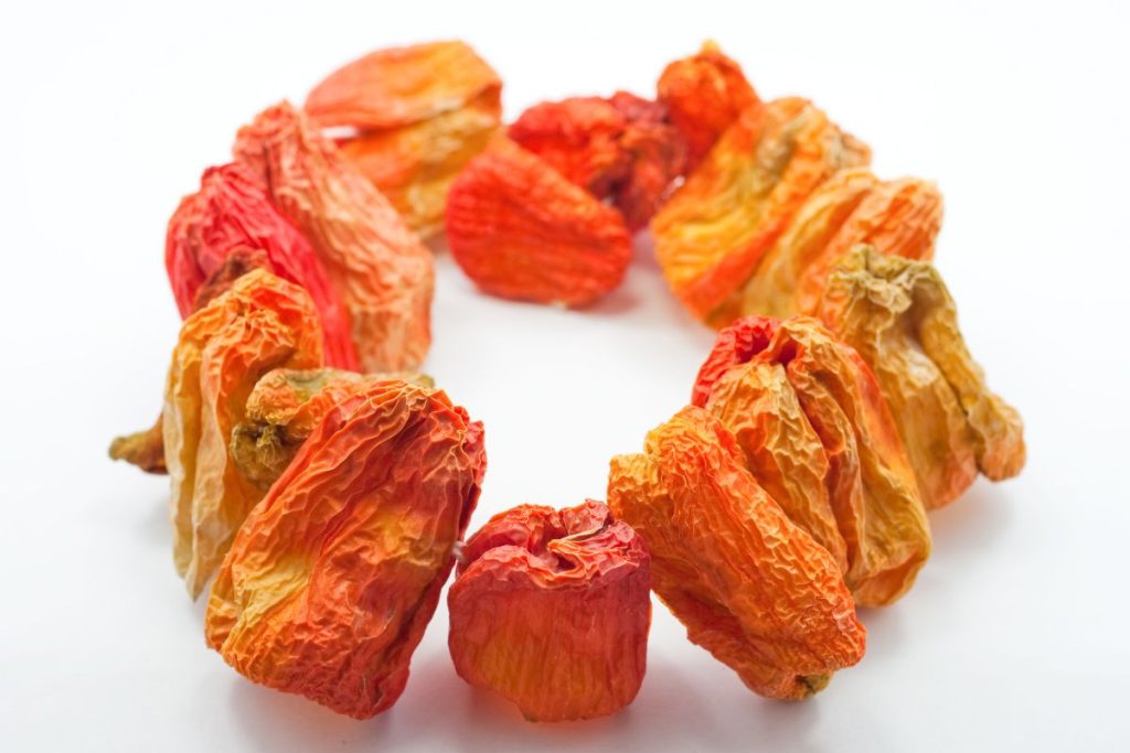 A ring of dried bell peppers.