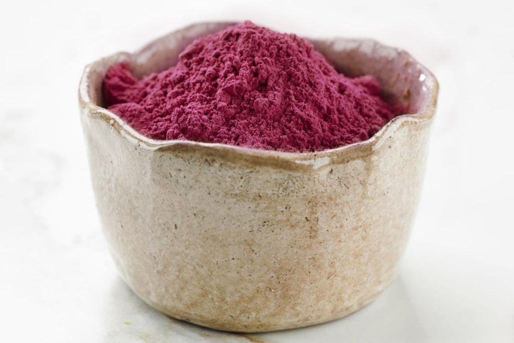 beetroot powder in a bowl.