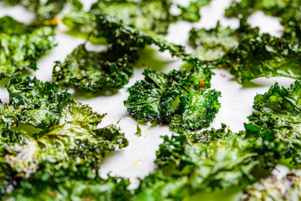 Dehydrated kale chips.