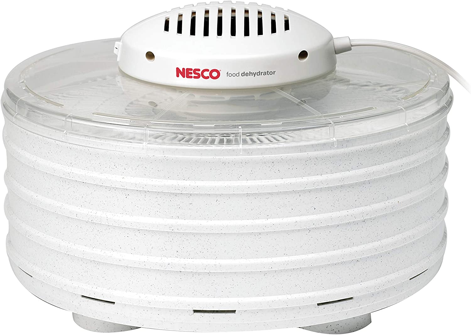 Round and white Nesco food dehydrator