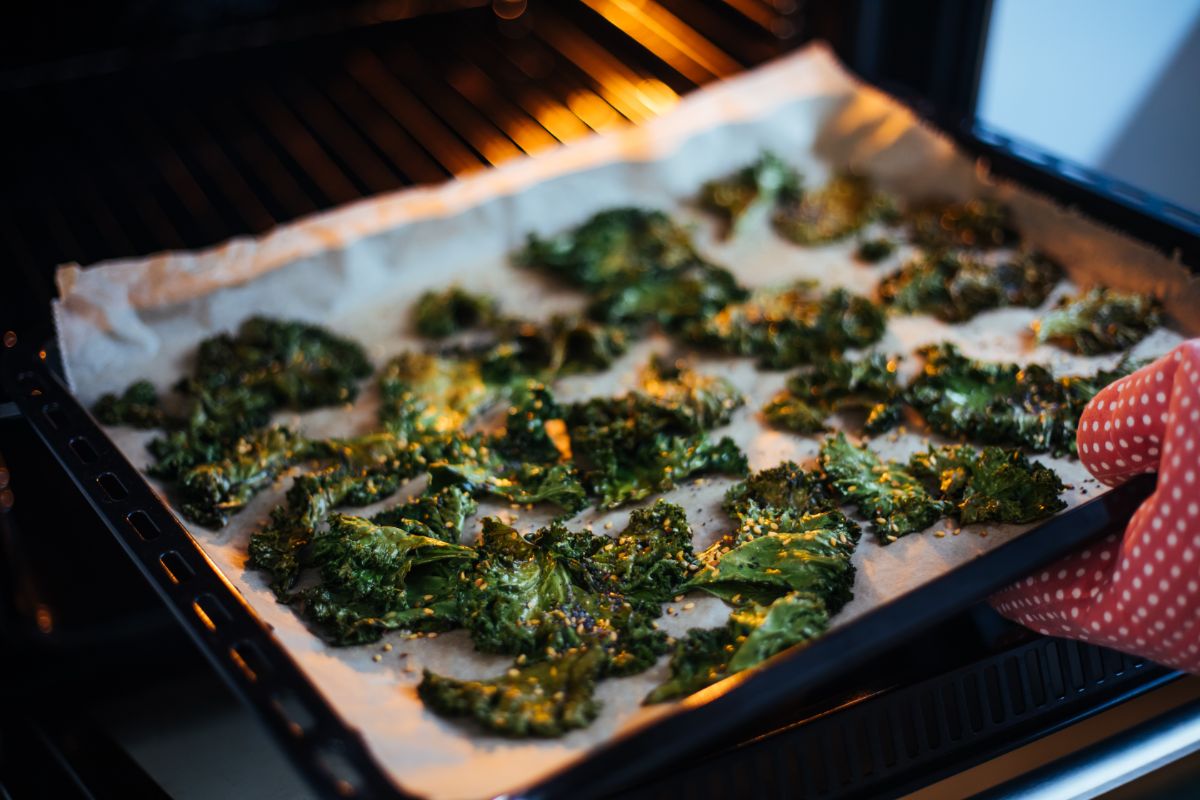 oven drying kale