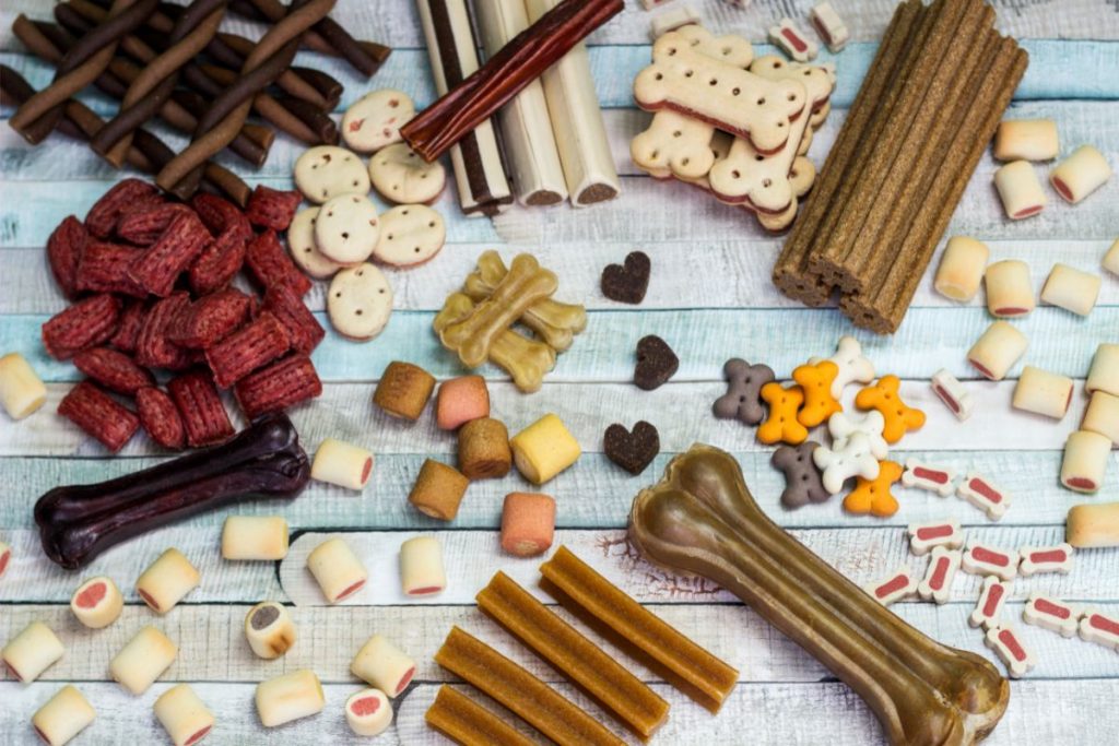 Assorted dog treats and biscuits