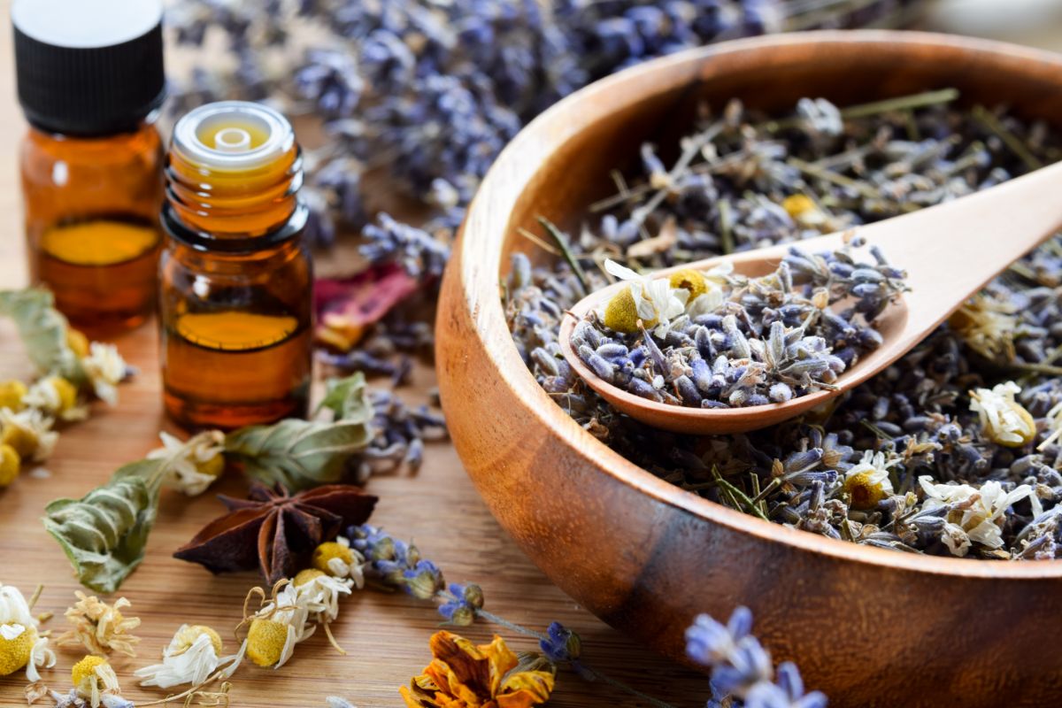 herbs and essential oils